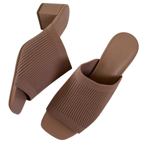 EVERLANE Women’s‎ The Glove Block Heel Mule in ReKnit Blush Tan-Size 6.5 - Picture 4 of 7
